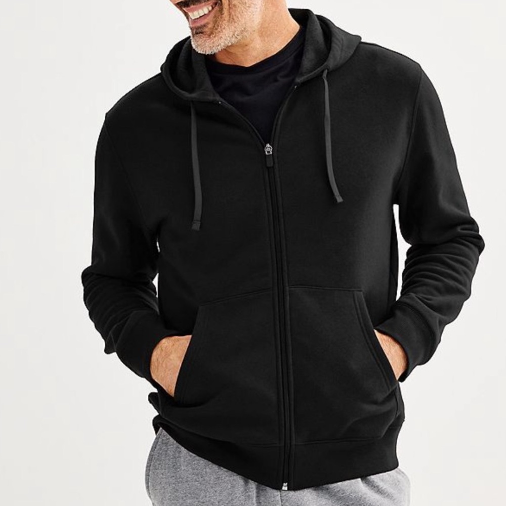 A3👕 Men's Black Zip-Up Sweater
